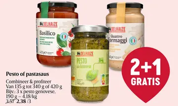 Aanbieding: Pesto of pastasaus