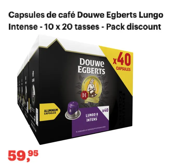 Offre: Capsules de café Douwe Egberts Lungo Intense