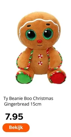 Aanbieding: Ty Beanie Boo Christmas Gingerbread