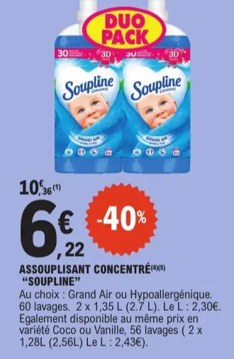 Offre: Assouplisant concentré "Soupline"