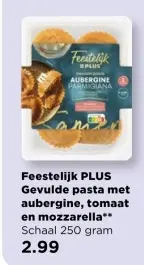 Aanbieding: Gevulde pasta met aubergine, tomaat en mozzarella
