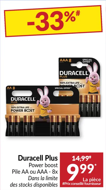 Offre: Pile AA ou AAA - 8x