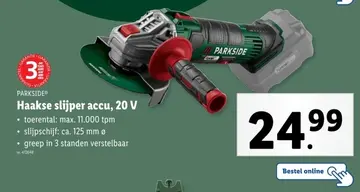 Aanbieding: Haakse slijper accu, 20v