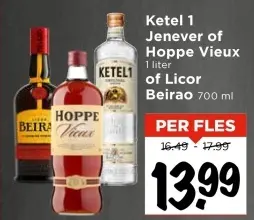 Aanbieding: Ketel 1 Jenever of Hoppe Vieux of Licor Beirao