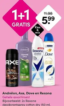 Aanbieding: Andrélon, Axe, Dove en Rexona