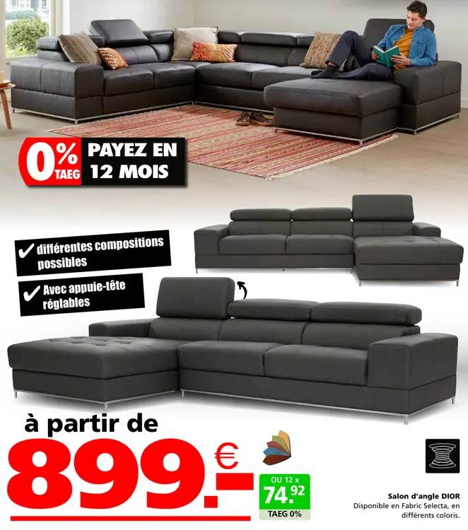 Offre: Salon d'angle DIOR