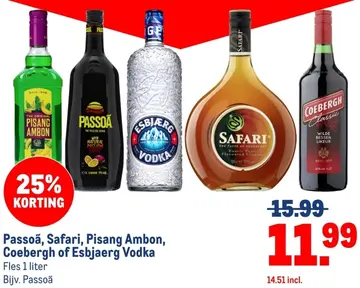 Aanbieding: Passoã, Safari, Pisang Ambon, Coebergh of Esb