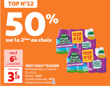 Aanbieding: FRUIT SHOOT TEISSEIRE Multivitaminés ou Tropi