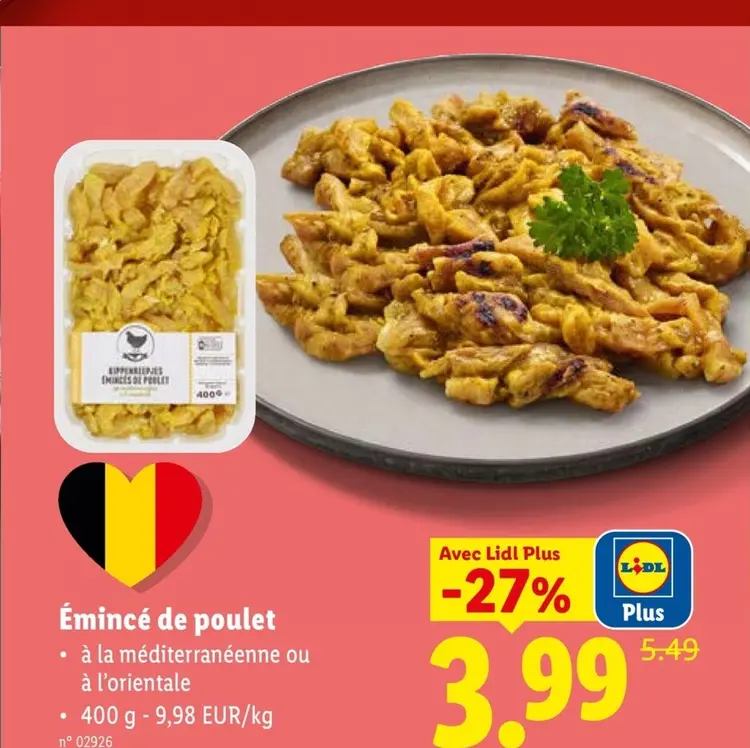 Offre: Émincé de poulet