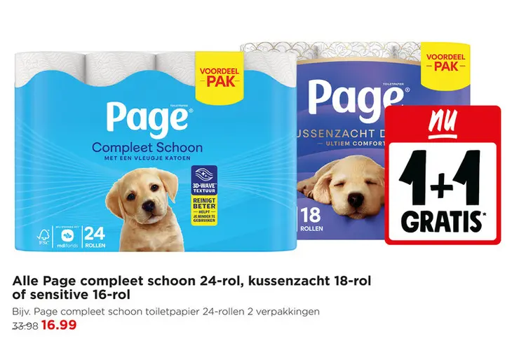 Aanbieding: Page compleet schoon, kussenzacht of sensitive