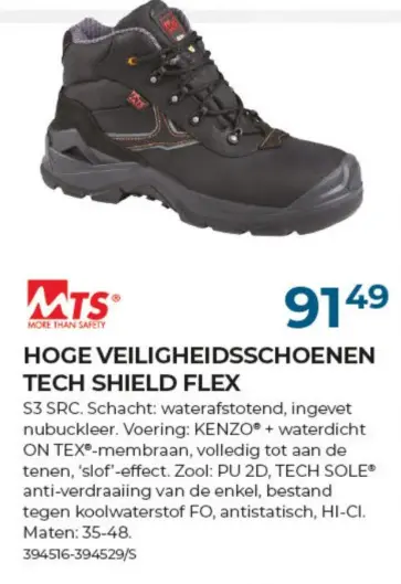 Promotie: Hoge veiligheidsschoenen tech shield flex