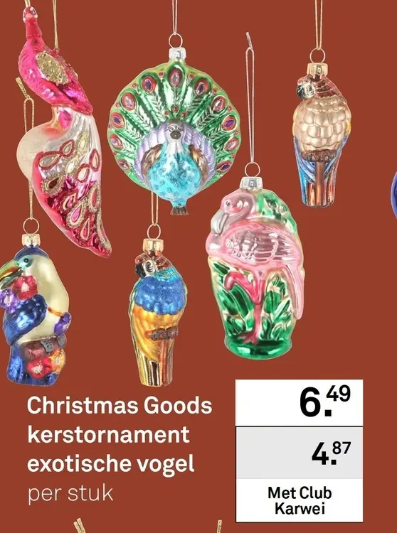 Aanbieding: Christmas Goods kerstornament exotische vogel