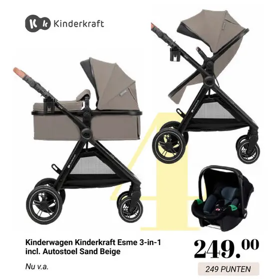 Aanbieding: Kinderwagen Esme 3-in-1 incl. Autostoel Sand 