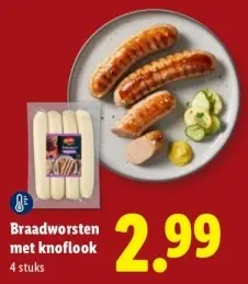Aanbieding: Braadworsten met knoflook