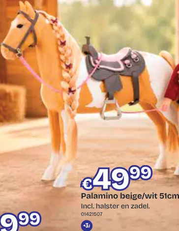 Aanbieding: Palamino beige/wit 51cm