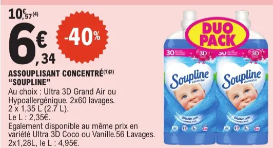 Offre: Assouplisant concentré "Soupline"