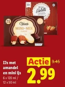 Aanbieding: IJs met amandel en mini ijs