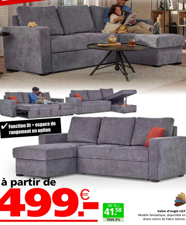 Offre: Salon d'angle LILY