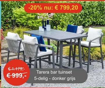 Aanbieding: Tarera bar tuinset