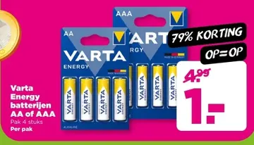 Aanbieding: Varta Energy batterijen AA of AAA