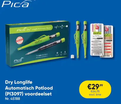 Promotie: Dry Longlife Automatisch Potlood (PI3097) voordeelset