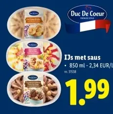 Promotie: IJs met saus