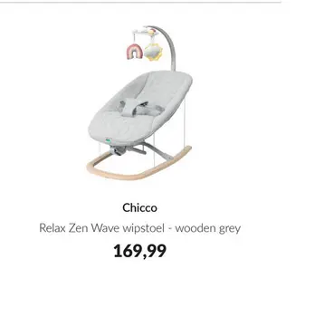 Aanbieding: Chicco Relax Zen Wave Wipstoeltje - Wooden Grey  