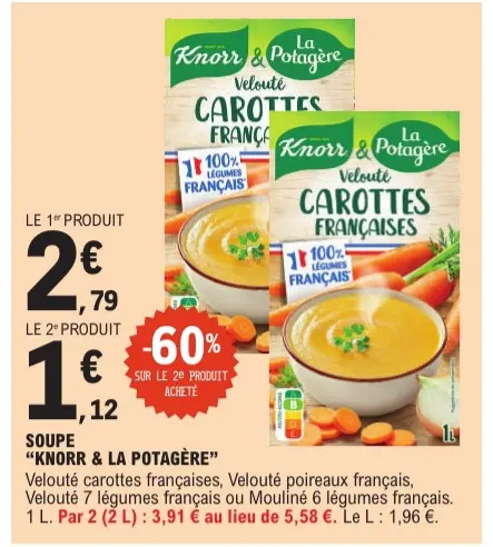 Promotie: Soupe Velouté carottes françaises, Velouté po