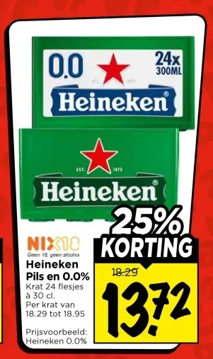 Aanbieding: Heineken Pils en 0.0%
