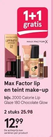 Aanbieding: Max Factor lip en teint make-up bijv. 2000 Ca
