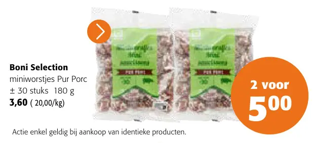 Promotie: miniworstjes Pur Porc