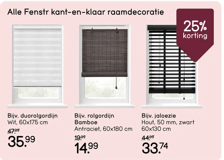 Aanbieding: Fenstr kant-en-klaar raamdecoratie