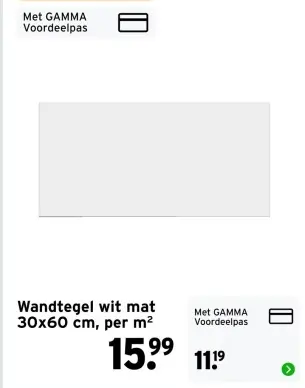 Aanbieding: Wandtegel wit mat