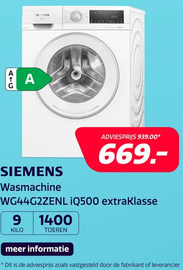 Aanbieding: Siemens WG44G2ZENL iQ500 extraKlasse