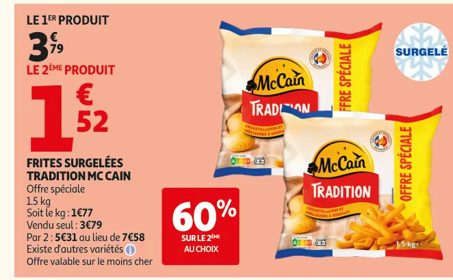 Promotie: Frites surgelées tradition