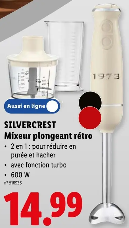 Offre: SILVERCREST Mixeur plongeant rétro