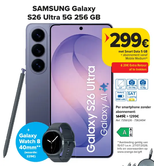 Promotie: Galaxy S26 Ultra 5G 256 GB