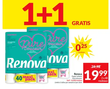 Offre: Renova Papier toilette Pure douceur