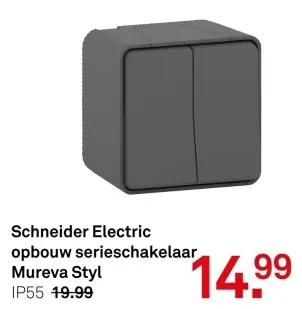 Aanbieding: Schneider Electric opbouw serieschakelaar Mureva