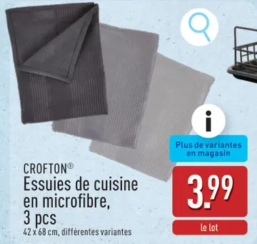 Offre: CROFTON® Essuies de cuisine en microfibre