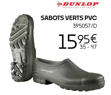 Offre: SABOTS VERTS PVC