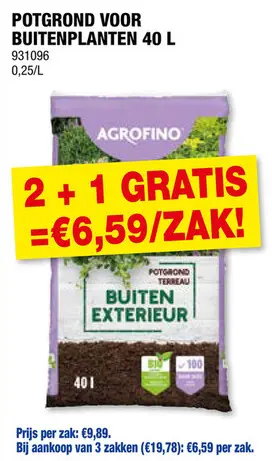 Promotie: Agrofino potgrond voor buitenplanten 40l