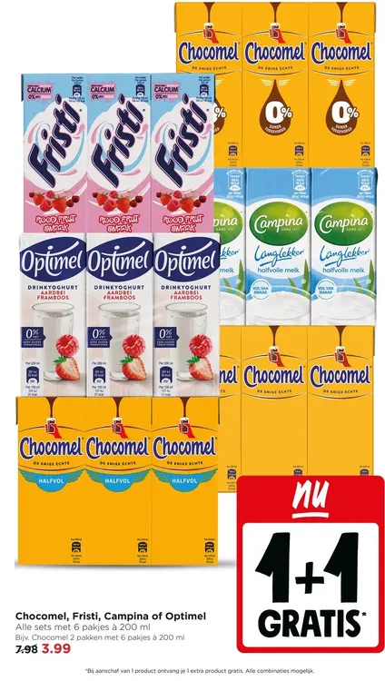 Aanbieding: Chocomel, Fristi, Campina of Optimel
