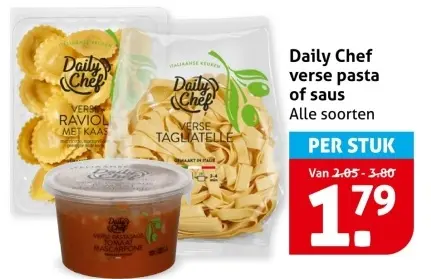 Aanbieding: verse pasta of saus