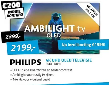Aanbieding: Philips 4k uhd oled televisie