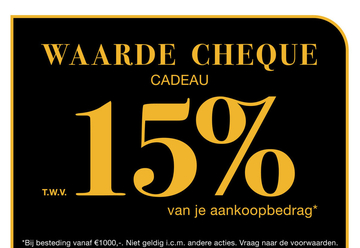 Aanbieding: WAARDE CHEQUE