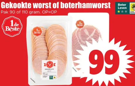 Aanbieding: Gekookte worst of boterhamworst