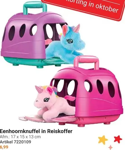 Aanbieding: Eenhoornknuffel in Reiskoffer