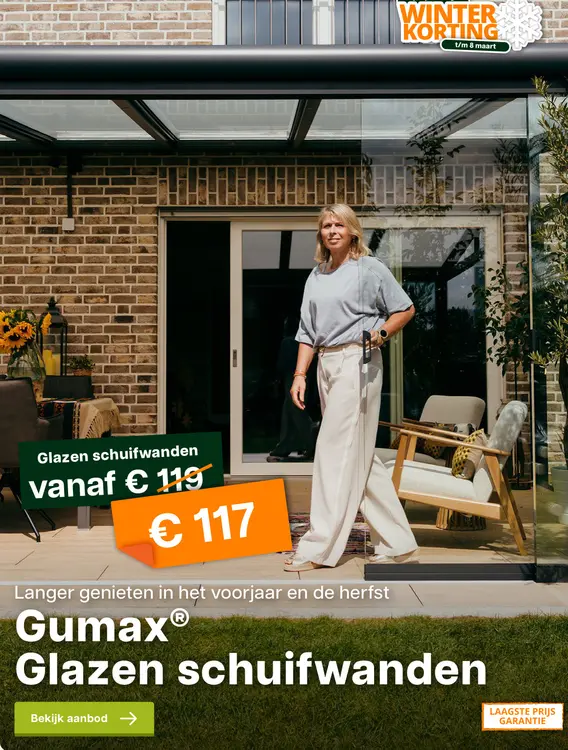 Promotie: Glazen schuifwanden