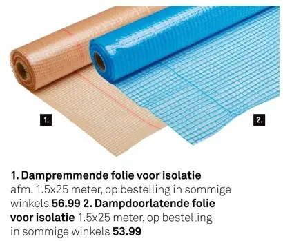 Aanbieding: Dampdoorlatende folie of dampdoorlatende folie voor isolatie